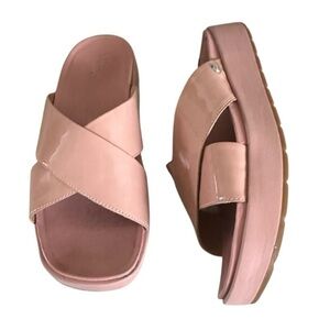 UGG PINK PATENT LEATHER EMILY LA SUNSET SANDALS SIZE 7.5
